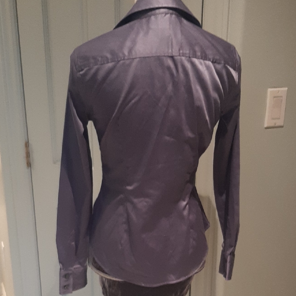 NWOT Banana🍌Republic SOFT Deep BLUE🗨NON-IRON FITTED🗨STRETCH Button Down SZ6P - Picture 5 of 9